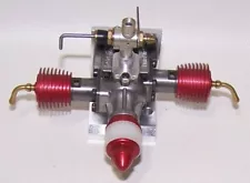 New (Made in U.K.) Red Fin .060 (1cc) Opposed Twin Diesel Model Airplane engine