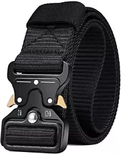 Tactical Belts for Men Military Hiking Riggers Web Gun Belt with QD Metal Buckle