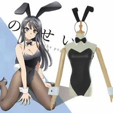 Rascal Does Not Dream of Bunny Girl Sakurajima Mai Black Dress Waitress Costume