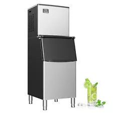 Commercial Ice Maker Machine, 400lbs/Day, SECOP Compressor, 250lbs Storage,...