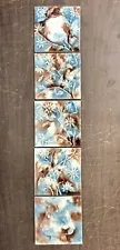 Antique Beaver Falls 5-Tile Set Fireplace Tiles (2)