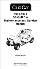 1986-1991 Electric Golf Cart Technical Workshop Repair Manual Club Car DS