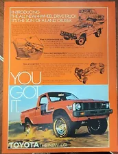 1979 Red Toyota 4 x 4 Truck Print AD 2.2 liter