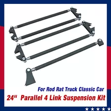 Weld-On Parallel 4 Link Suspension Kit 24" Bars Rod Rat Truck Classic Rear Steel