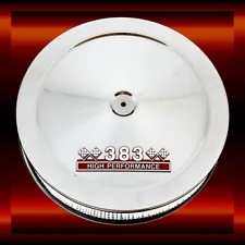 Chrome Air Cleaner For Small Block 383 Stroker Engines Comes With 383 HP Emblem