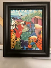 TWO - HAITIAN MARKET PAINTINGS- SIGNED