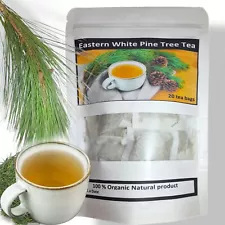 Organic Eastern White Pine Needle 20 Tea Bags Vitamins A, D & Suramin for tea