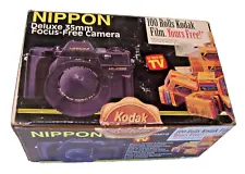 NIPPON 35mm Film Camera AR-4392F w/Case Strap Sun Shade Lens Cap Vintage New