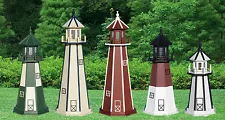 4-foot Outdoor Wooden Lighthouse w/ Electric Rotating Light & Grounded Plug