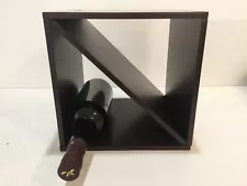 New Crate & Barrel Mezzo Modular Wine Rack Wood Wooden Six Bottle Display