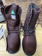 Red Wing 2414 Brown Leather Steel Toe Work Boots Mens Size 7.5. E3 New In Box