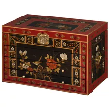 US Seller - Tibetan Flower Motif Jewelry Chest