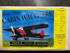 VINTAGE SURE FLITE CABIN WACO ARE BIPLANE RC MODEL AIRPLANE KIT #1176