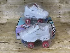 Skechers Four Wheelers Women’s Size 7 White Roller Sneakers w/ Original Box