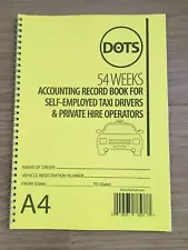 Taxi Accounts Daily Record Book for Taxi, Black Cab & Minicab Record Keeping Yel