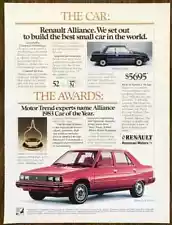 1983 Renault Alliance PRINT AD We Set Out to Build the Best Small Car