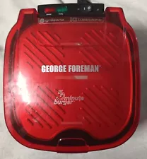 George Foreman Five Minute Burger Grill With Bun Warmer/Toaster Red Indoor Grill