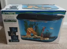 Aquarius 5 Gallon Panaview Fish Tank Aquarium w Lights Filter Gravel Pump Heater