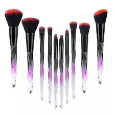 10 Crystal Handle Makeup Brushes – Black & Red Peak Design