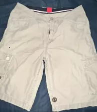 Y2K ELEMENT Khaki Cargo Shorts Men’s Sz 34 Beige Skateboard Distressed