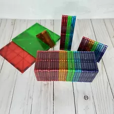 Lot of 55 Magna Tiles Magnetic Pieces Mixed Shapes Building Construction STEM