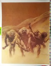 FRAZETTA CAVEMEN, WORLDBEATER TEXTURED ONE-OF-A-KIND PRINTERS PROOF, 20x26" MINT