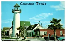 Oceanside California Harbor Lighthouse Cod Village Restaurant Marina 1967 - A51