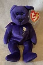 Ty Princess Diana Royal Purple Beanie Baby PE Pellets China No Space NWT