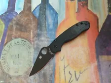 Spyderco Para 3, Black Cru-Wear Plain Blade, Deep Forest Green FRN Handle