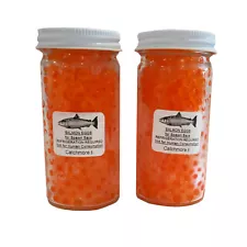 Natural Cured Salmon Eggs for Spawn Sacs TWO 4 oz Jars USA Harvested #SEN8-2P