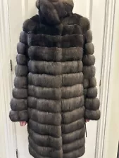 New Braschi Russian Sable Fur Coat Sz 42 Made In Italy