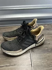 Adidas Ultra Boost 19 Raw Sand Core Black Grey Men's Size 11.5 Tan Khaki