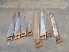 K30- ANTIQUE VINTAGE HAND SAW LOT- 8 Handsaws - Disston etc