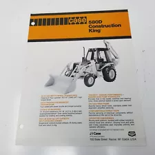 Case 580D Construction King Backhoe Sales Brochure 1980 Specifications Photos