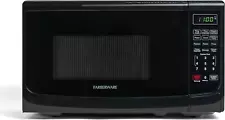 Retro Black Countertop Microwave: 700 Watts, 0.7 Cu. Ft. - LED Lighting, Child L