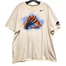 BOISE STATE BRONCOS Shirt Adult 2XL White NIKE Glove Logo College Football