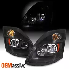 For 04-17 Volvo VNL straight/tractor truck Black Housing LED Headlights Headlamp (For: 2006 Volvo)