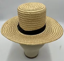 NEW GENUINE Pennsylvania AMISH HAND MADE STRAW HAT MEN'S SIZE S Small