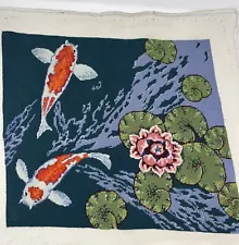 Completed Needlepoint Koi Pond