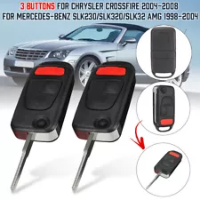 2X For Chrysler Crossfire 2004 - 2008 FLIP KEY REMOTE FOB CASE 4 Button (For: Chrysler Crossfire)