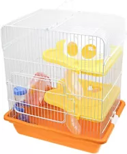 GNB PET Hamster Cage DIY Pet Mice Habitat Multi-Level Habitat for Exotics ORANGE