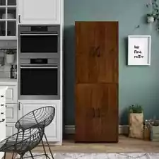 Storage Cabinet 4 Door 5ft Brown Espresso Kitchen Laundry Toy Room Home Organize