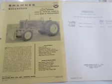 1957 John Deere 320 & 420 Tractor Shawnee Angle Dozer Sales Sheet & Prices