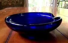 Cobalt Thumbprint Bowl by Elsa Peretti for Tiffany & Co. 7.5", Signed + ENGRAVED