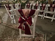 Chair Sashes in Burgundy and Blush Wedding Decor 120 each color. Only $.42 each