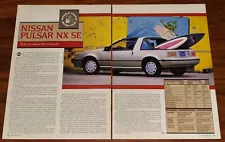 NISSAN PULSAR NX SE MAGAZINE ARTICLE ROAD & TRACK ROAD TEST NICHE-CARVING FUN