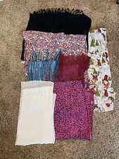 Wholesale Bulk Lot of 7 Scarves Mixed Scarf Wrap Square Knit Fringe