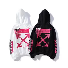 Pink Arrow Art WHITE Hoodie Autumn and Winter Loose Cotton Casual Sports