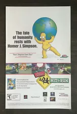 2003 The Simpsons Hit & Run Homer Video Game Full Page Original Color Print Ad