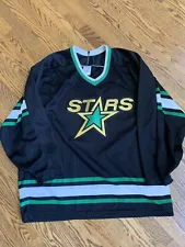 Vintage Minnesota North Stars CCM Jersey Mens Large Black Dallas Stars-New Other